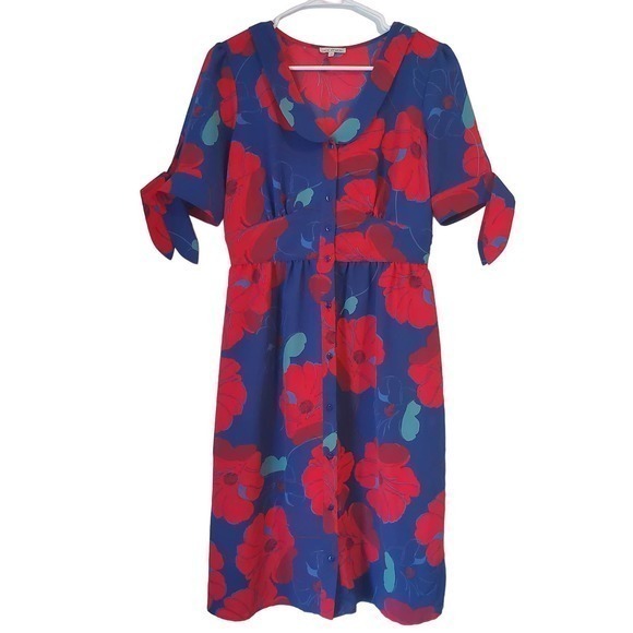 Lace & Mesh womens red and blue‎ dress size small - Picture 1 of 4